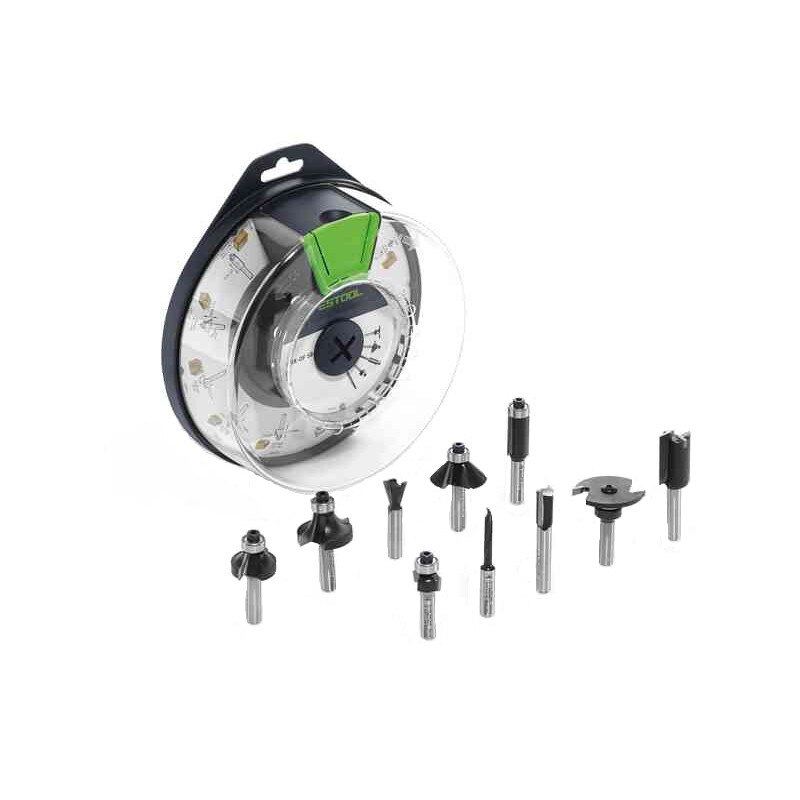 Set 10 biti pentru frezare muchii si profile Box-OF HW S8 Mix, Festool