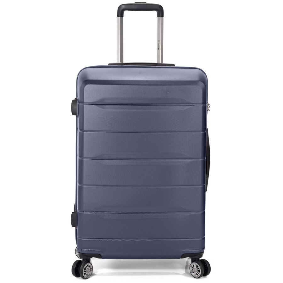 Troler Mediu, ABS, 4 Roti Duble, Benzi, BZ 5583 - 67 cm, Bleumarin