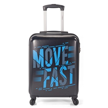 Troler Mediu, Policarbonat, 4 Roti, Benzi, BZ 5588 - 65 cm, Negru Troler Mediu, Policarbonat, 4 Roti, Benzi, BZ 5588 - 65 cm, Negru