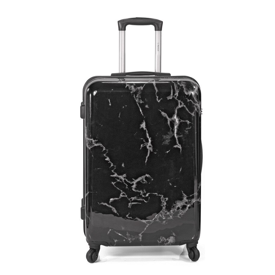 Troler Cabina, Policarbonat/ABS, 4 Roti, Benzi, BZ 5590 - 54 cm, Negru