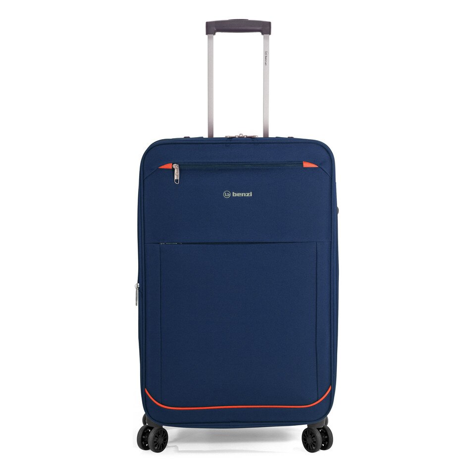 Troler Cabina, Extensibil, Poliester, 4 Roti Duble, Benzi, BZ 5561 - 55 cm, Bleumarin