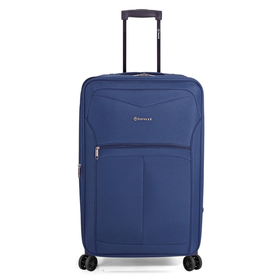 Troler Cabina, Extensibil, Poliester, 4 Roti Duble, Benzi, BZ 5562 - 55 cm, Bleumarin