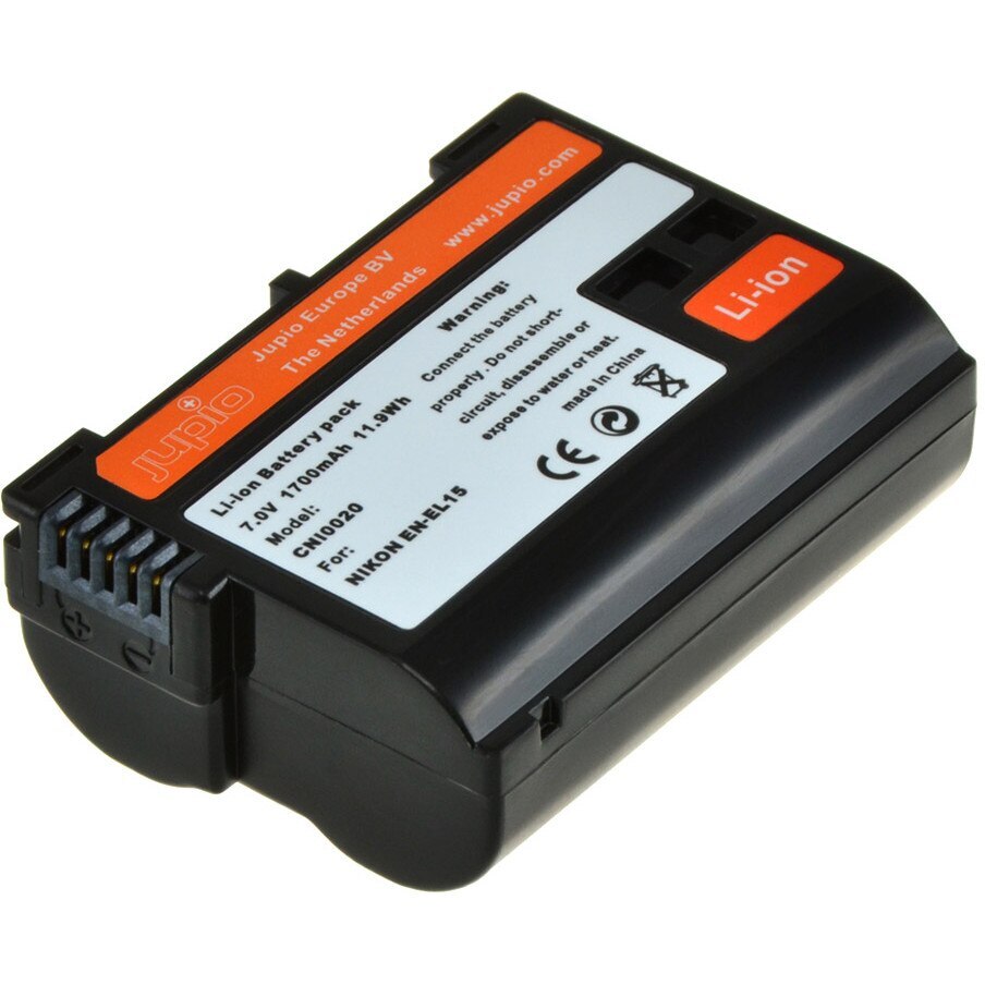 Acumulator Jupio EN-EL15 v2, 1700 mAh, pentru Nikon D7000, D7100, D7200, D7500, D500, D600, D610, D750, D800, D810