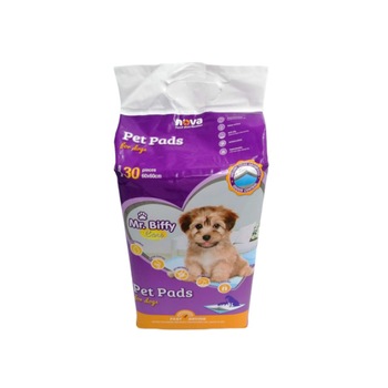 Covorase absorbante Pet Pad, Mr. Biffy, pentru catei, 60x60 cm, 30 bucati Covorase absorbante Pet Pad, Mr. Biffy, pentru catei, 60x60 cm, 30 bucati