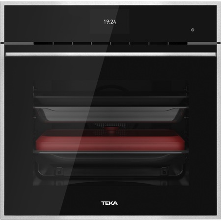 Cuptor incorporabil TEKA IOVEN P, Electric, 70 L, Autocuratare pirolitica, Touch control, HydroClean, Grill, Clasa A+, Inox/Sticla neagra