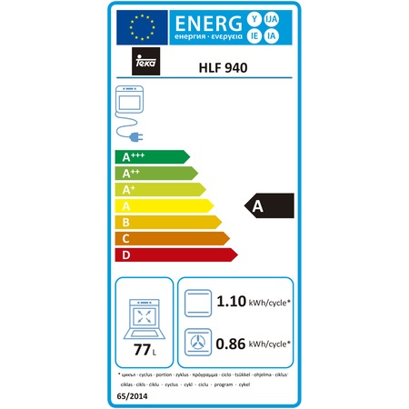 Cuptor incorporabil TEKA HLF 940, Electric, 77 L, HydroClean, Touch control, Grill, Clasa A, Inox/Sticla neagra
