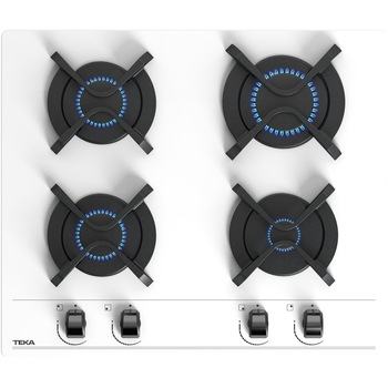 Plita incorporabila TEKA GBC 64001 WHITE, Gaz, 4 zone de gatit, Aprindere electrica, Gratar fonta, Sticla alba Plita incorporabila TEKA GBC 64001 WHITE, Gaz, 4 zone de gatit, Aprindere electrica, Gratar fonta, Sticla alba