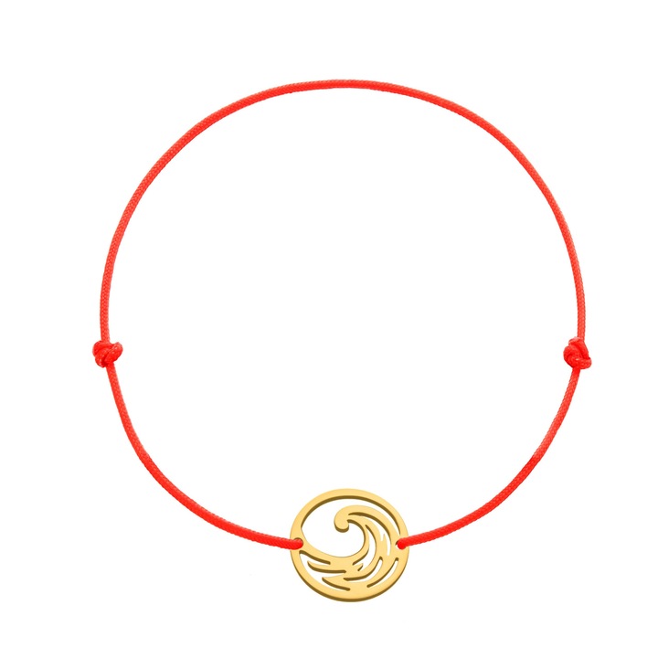 Bratara snur Element Apa, MS Firefly, Rosu/Auriu, 14k