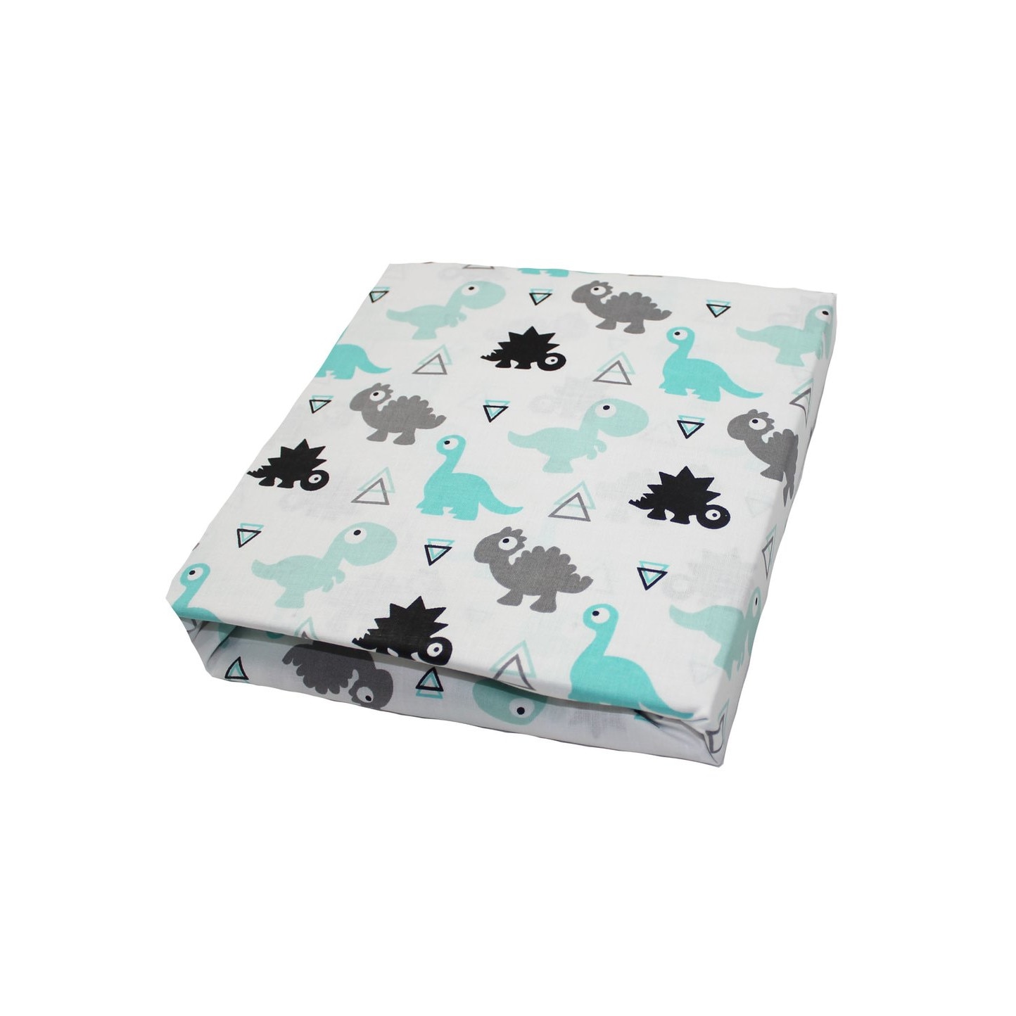 Cearceaf patut, dinozauri, turcoaz, 120x60cm