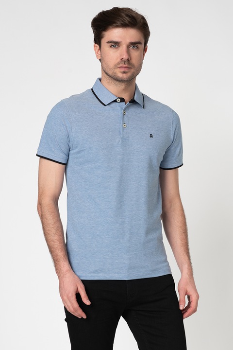 Jack & Jones, Tricou polo slim fit de bumbac organic Paulos, Albastru lavanda