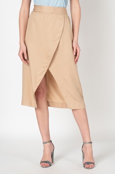 Vero Moda, Fusta din lyocell cu model petrecut Katelin, Maro camel, L Vero Moda, Fusta din lyocell cu model petrecut Katelin, Maro camel, L