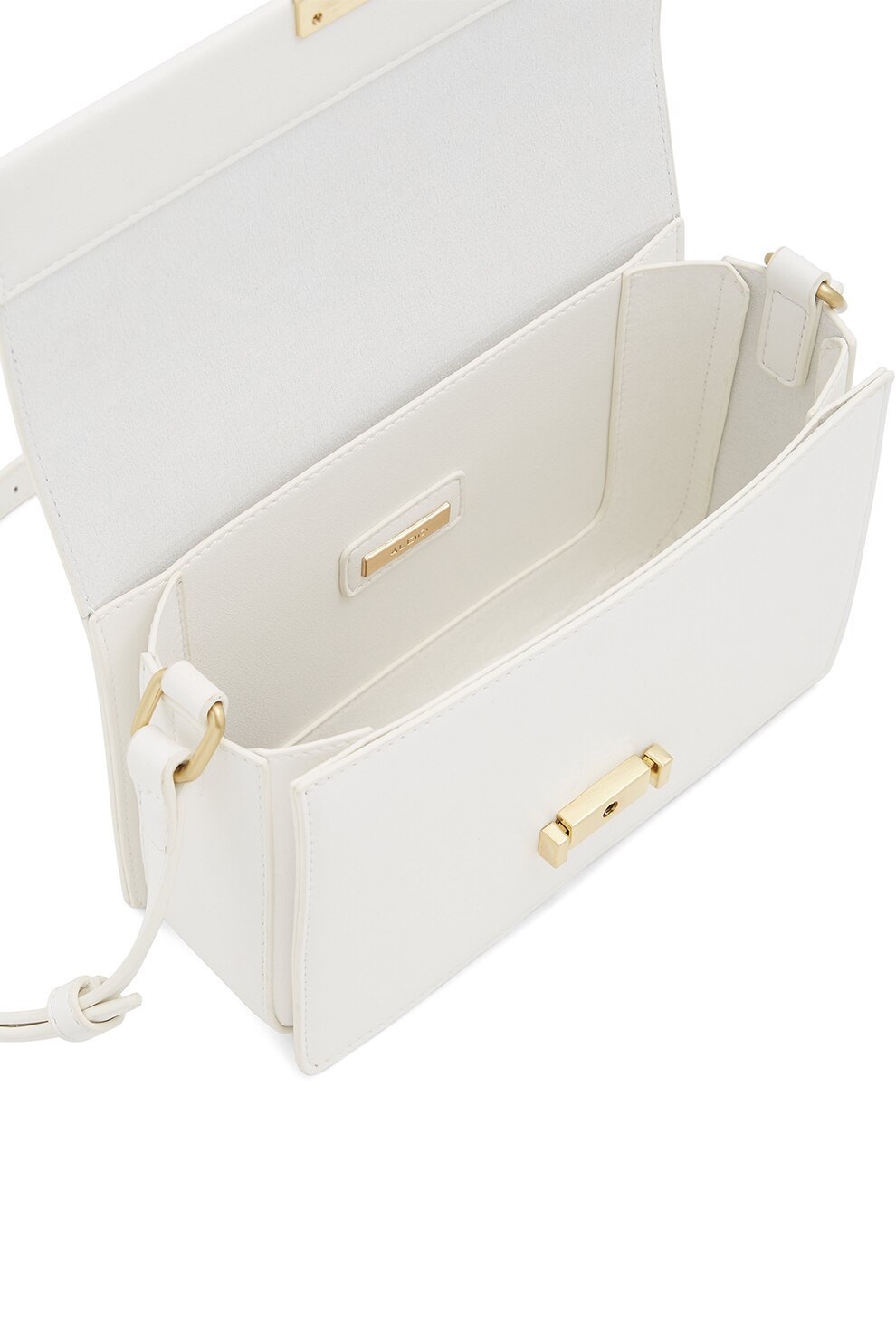 Aldo, Geanta crossbody de piele ecologica Praets, Alb eMAG.ro