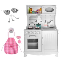 bucatarie din lemn ecologic cu lumini si sunete fara margini ascutite quotisp hello kitchen quot 975 cm inaltime telefon chiuveta plita dulapuri accesorii sort boneta bucatar manusi alb perlat imagen 10_0_
0