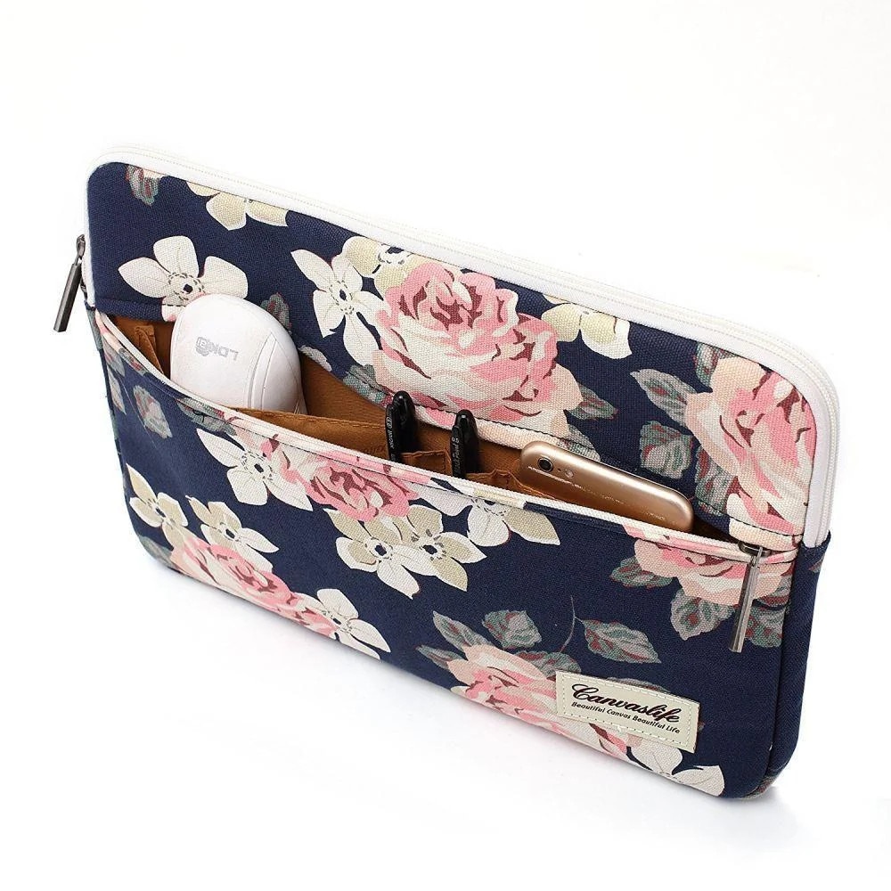 Husa laptop Canvaslife Sleeve 15/16 inch Navy Rose