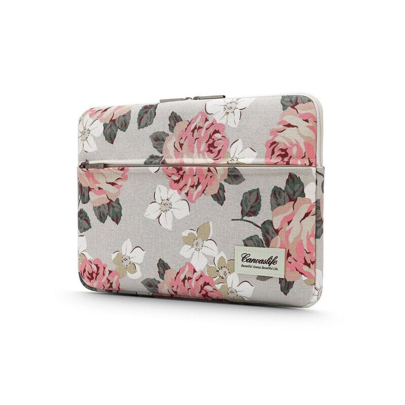 Husa Upzz Tech Canvaslife Sleeve Compatibila Cu Laptop / Macbook 15-16 Inch White Rose