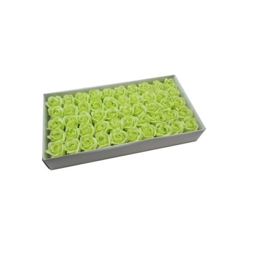 Cutie cu 50 de trandafiri din sapun, culoare verde deschis