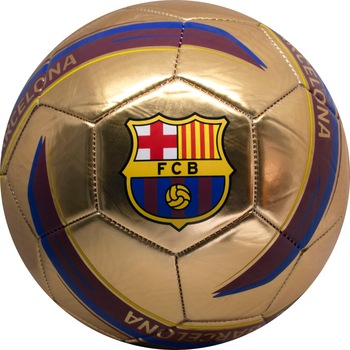 Minge de fotbal FC Barcelona Logo GOLD marimea 5 metalica Minge de fotbal FC Barcelona Logo GOLD marimea 5 metalica