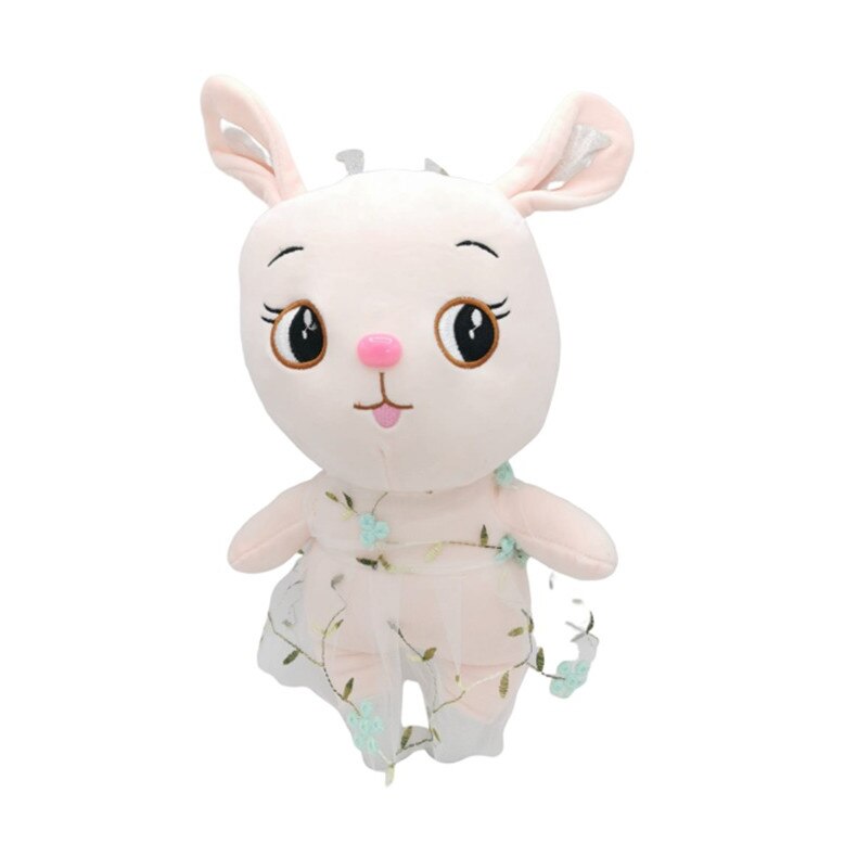 Iepuras de plus cu rochita din voal, Toys, Pink/Grey 30 cm