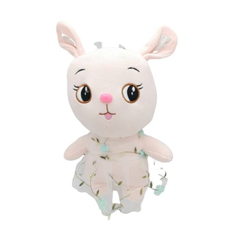 Iepuras de plus cu rochita din voal, Toys, Pink/Grey 30 cm Iepuras de plus cu rochita din voal, Toys, Pink/Grey 30 cm