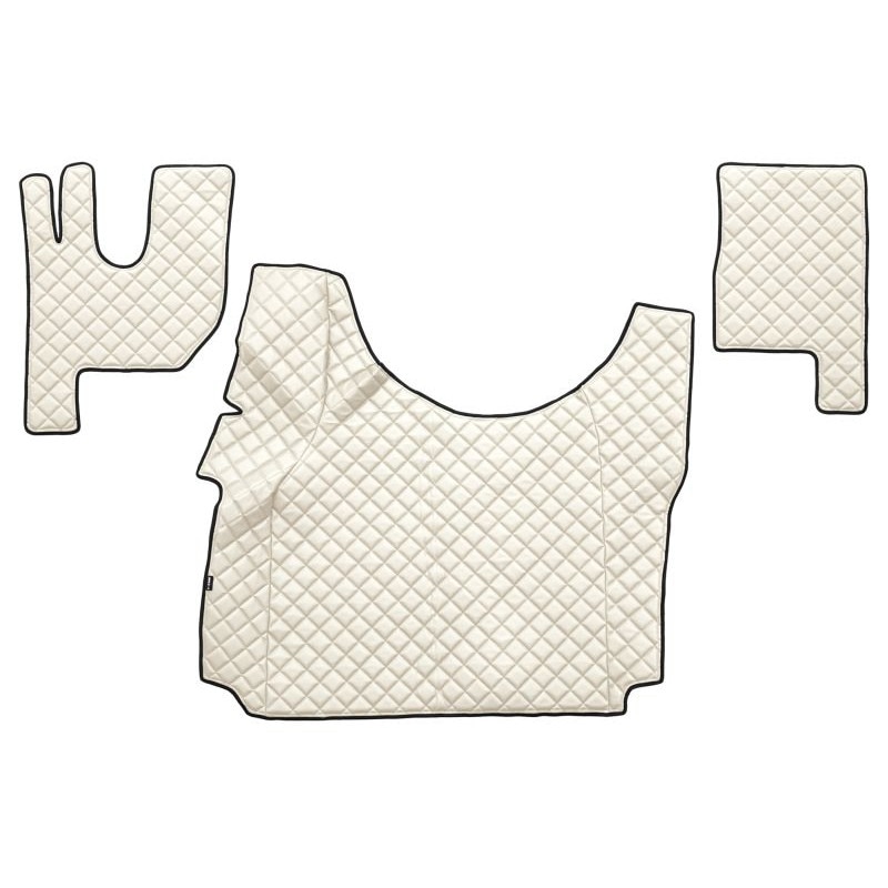 Set 3 covorase camion F-Core, Piele-ECO, pentru RENAULT T, tunel inalt, 2013+, Bej