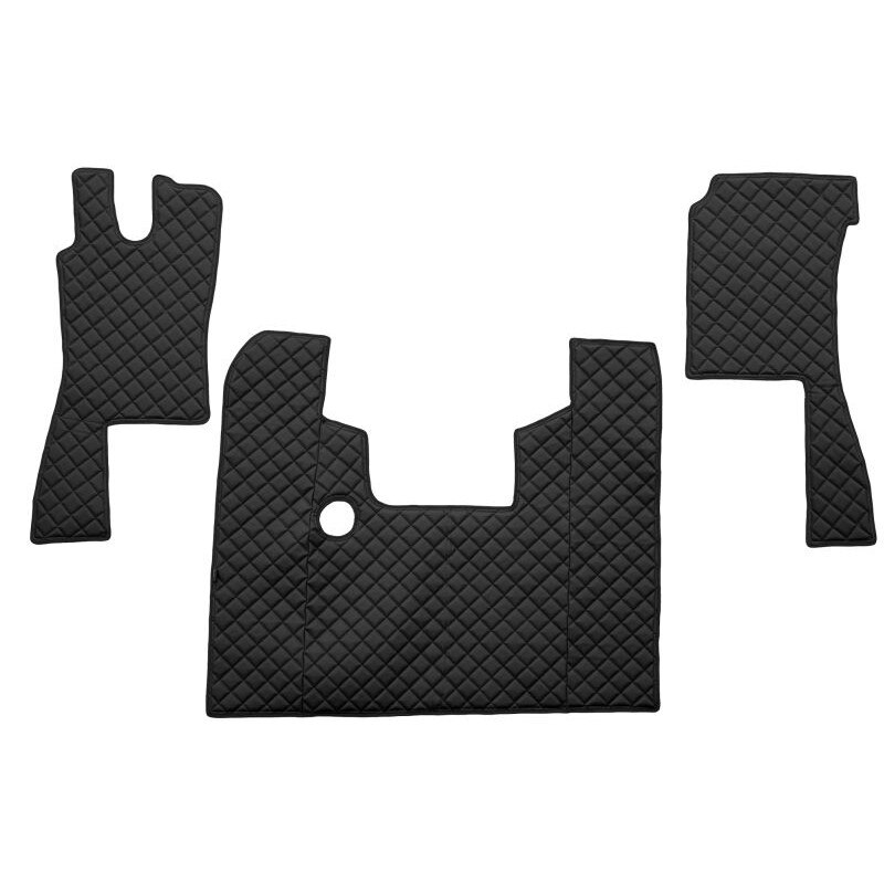 Set 3 covorase camion F-Core, Piele-ECO, pentru SCANIA 4, transmisie manuala, 1995-2008, Negru