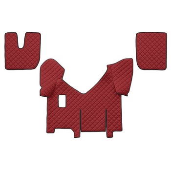 Set 3 covorase camion F-Core, Piele-ECO, pentru IVECO STRALIS, transmisie manuala, versiune cu frigider, Rosu Set 3 covorase camion F-Core, Piele-ECO, pentru IVECO STRALIS, transmisie manuala, versiune cu frigider, Rosu