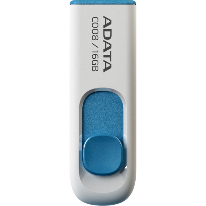 Memorie USB ADATA C008, 16GB, USB 2.0, Alb/Albastru