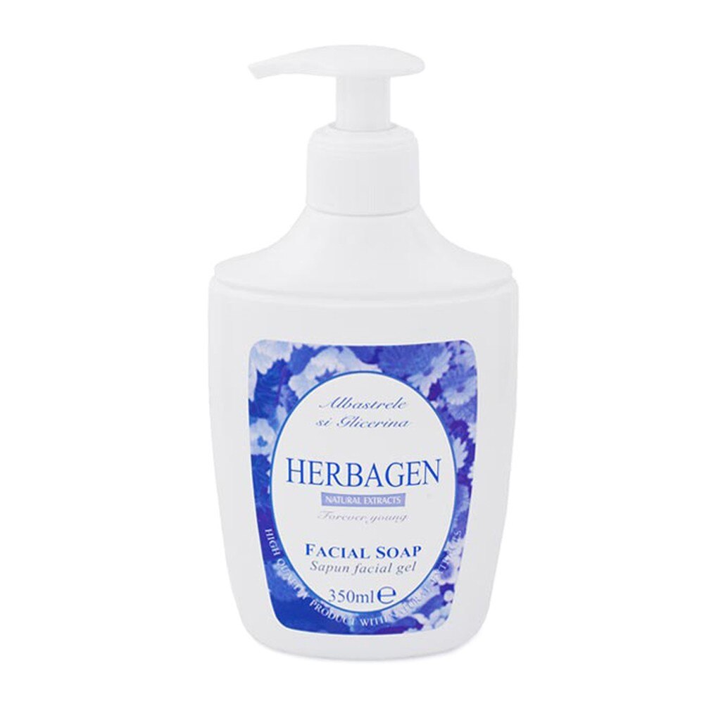 Sapun lichid facial cu extract de albastrele, 350ml, Herbagen