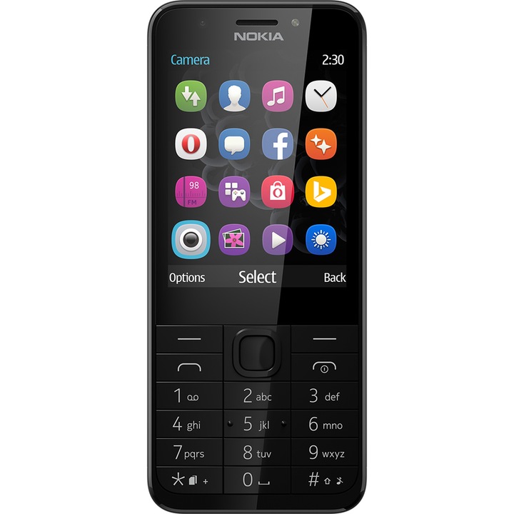 Nokia 230 Mobiltelefon, Kártyafüggetlen, Dual Sim, Dark Silver