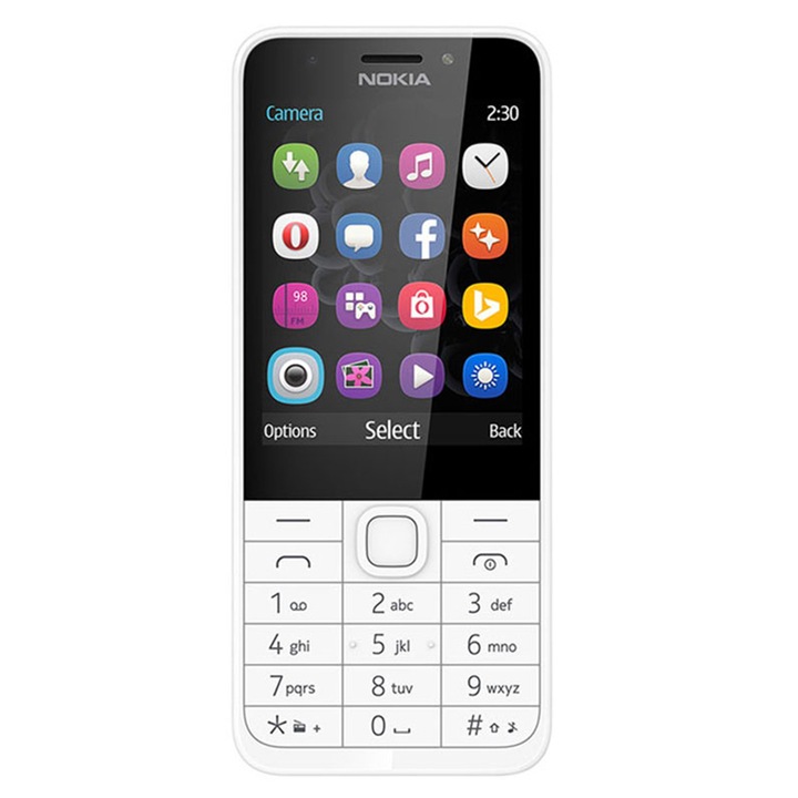 Nokia 230 Mobiltelefon, Kártyafüggetlen, Dual Sim, Ezüstszürke