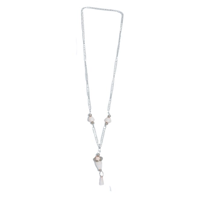 Colier deosebit din zale si margele ,D&J Exclussive,alb