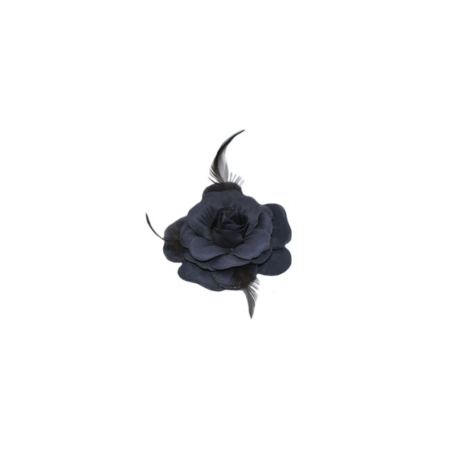 Brosa cu model floral,si petale ,D&J Exclussive,negru