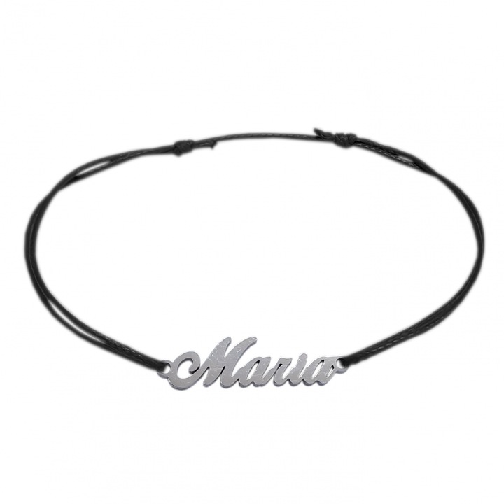 Bratara din snur personalizata cu nume MARIA din argint reglabila 9436100 Dras