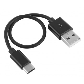 Cablu de date si incarcare Type-C la USB, 0.23 m, Negru, Calitate Premium, Smart GSM ® Cablu de date si incarcare Type-C la USB, 0.23 m, Negru, Calitate Premium, Smart GSM ®