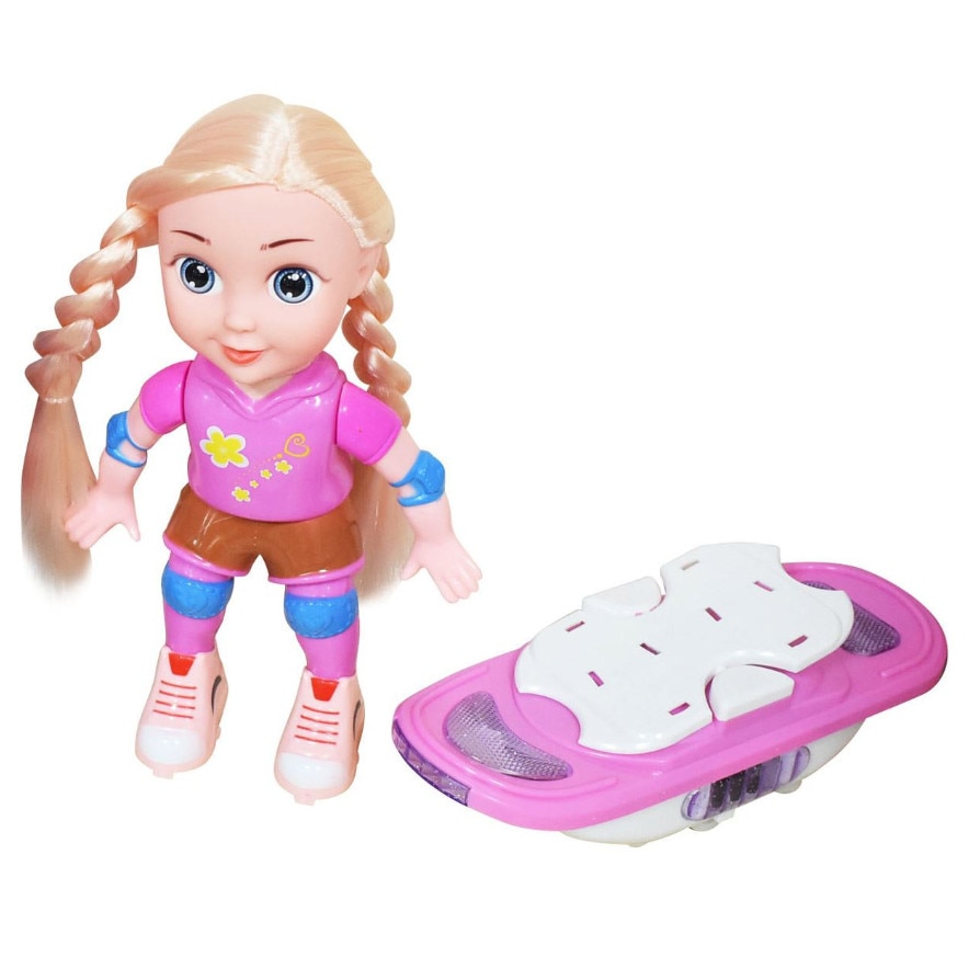 Papusa interactiva, Zola®, cu sunete si lumini, skateboard