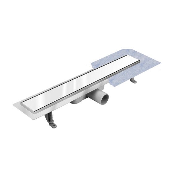 Rigola dus pardoseala,Glass White,Lungime 80 cm,reversibila,grila sticla securizata alba,cuva inox AISI304