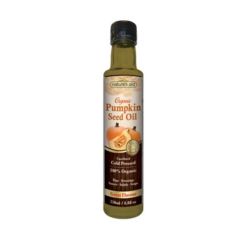 Ulei organic din seminte de dovleac Natures Aid 250 ml Ulei organic din seminte de dovleac Natures Aid 250 ml