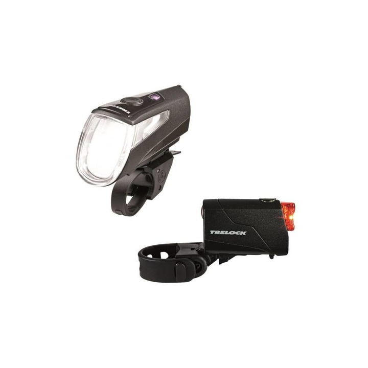Trelock LS 460 I-GO® POWER / LS 720 akkumulátoros első+hátsó lámpa fekete