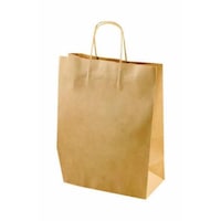 Sacose din Hartie Kraft Natur, 26x8x29 cm, 50 Buc/Set, Pungi si Plase