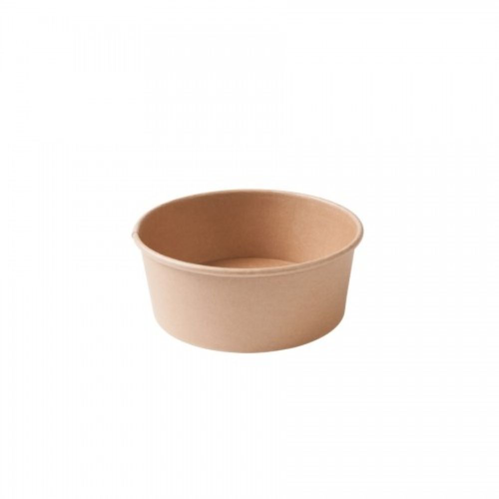 Bol din Carton pentru Salata, Capacitate 769 ml, 50 Buc/Set, Culoare Maro