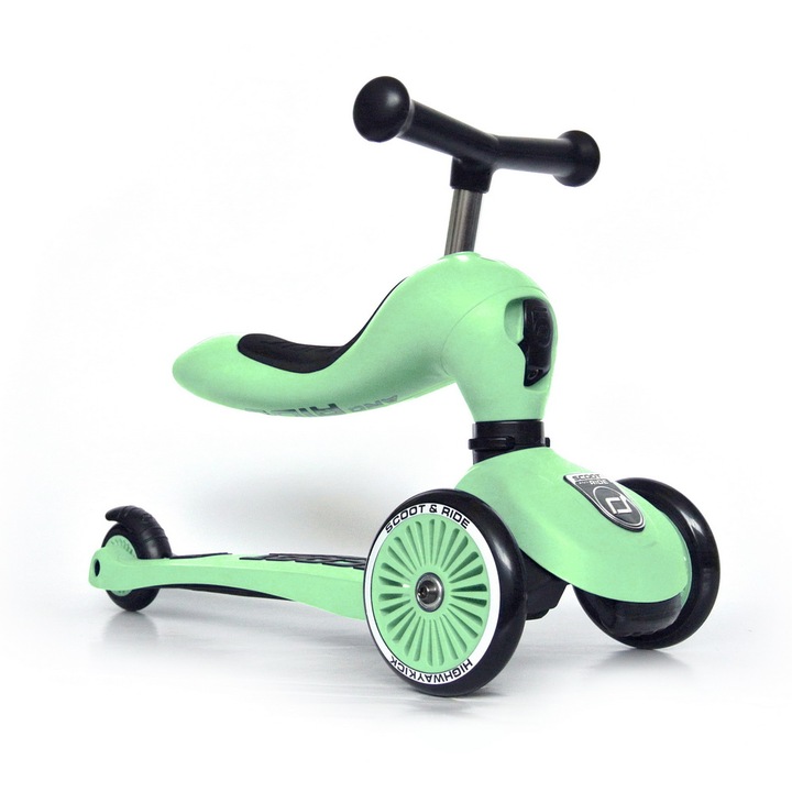 Детска тротинетка Scoot & Ride Highwaykick 1, 2 в 1: скутер и колело за баланс, Киви