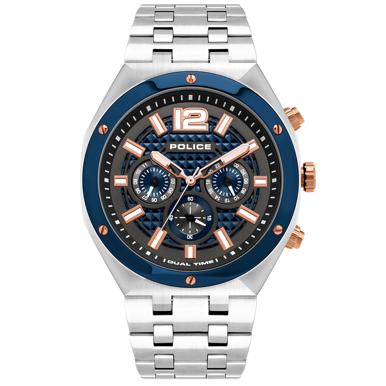 Ceas barbatesc Police PL15995JSTBL.61M Luang, 48mm, 10ATM, Argintiu
