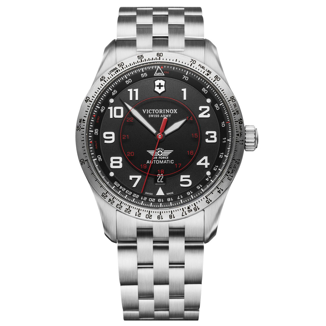 Ceas barbatesc Victorinox 241888 Airboss, 40mm, 10ATM, Argintiu