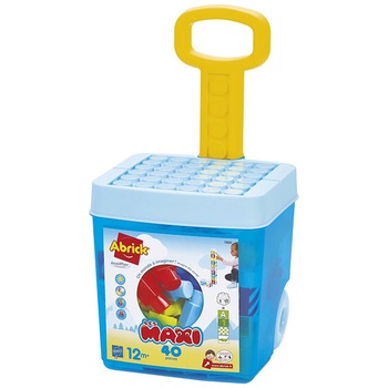 Set 40 cuburi de constructii cu litere si animale in cutie troler Abrick Ecoiffier Set 40 cuburi de constructii cu litere si animale in cutie troler Abrick Ecoiffier