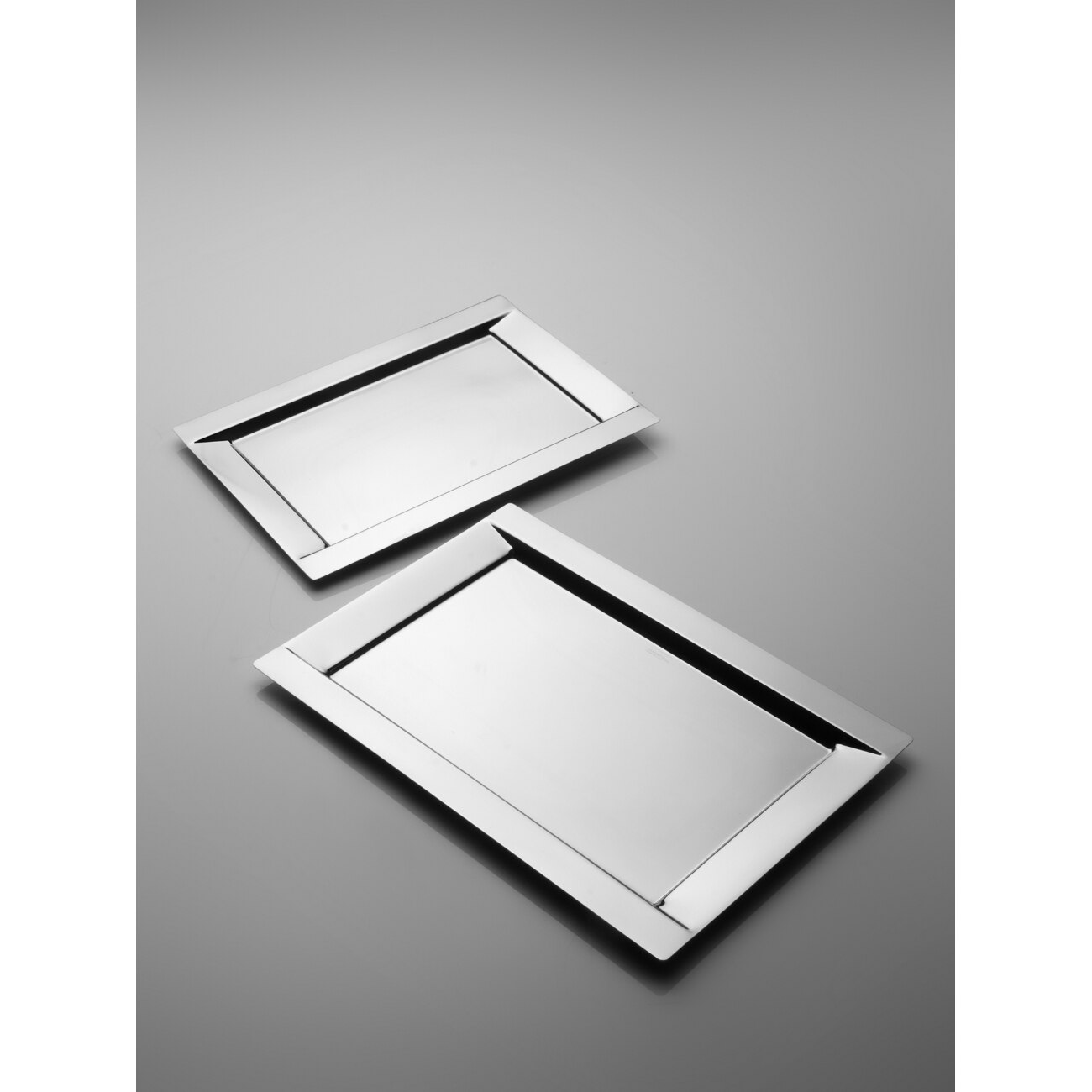 Tava de servire, Casa Bugatti, Linea, otel inoxidabil, argintiu, dimensiune 48 x 34 cm