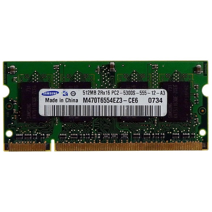 Памет 512MB DDRII PC2-5300 SO-DIMM Samsung M470T6554CZ3-CE6