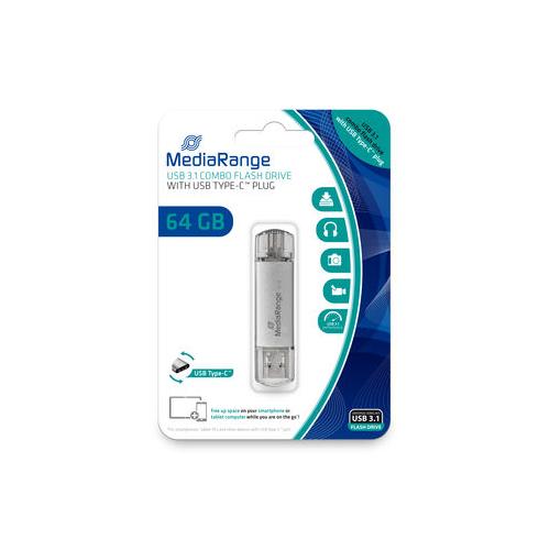 Memorie duala USB 3.0 si Tip C, Media Range 64GB