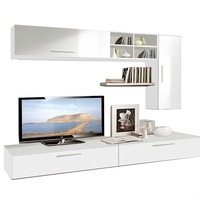 Living Boston 2,4m lungime, Pal Alb/ Usi Mdf Alb