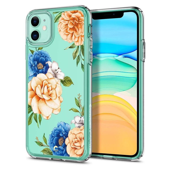 Spigen Ciel Ütésálló Telefontok Samsung Galaxy S20 Készülékhez, Átlátszó / Virágos