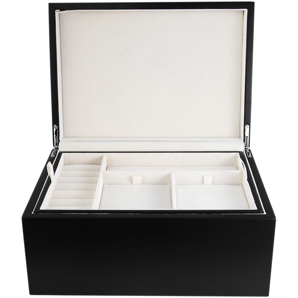 Caseta bijuterii si ceasuri, lemn negru, calitate/finisaj superioare